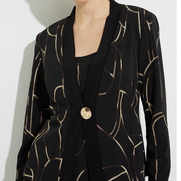 NWOT Joseph Ribkoff 2pc twin set ornate abstract pattern jacket tank sz 12 - Picture 3 of 13